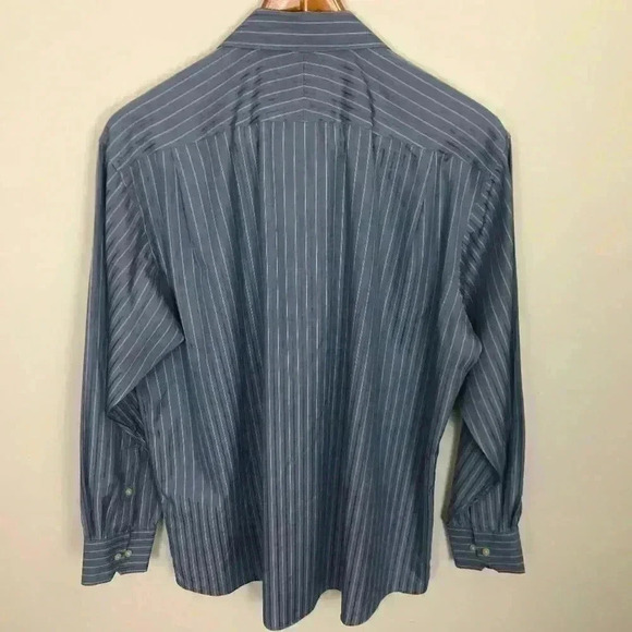 Tommy Bahama Men Striped Blue White 16.5 Shirt - Picture 4 of 4